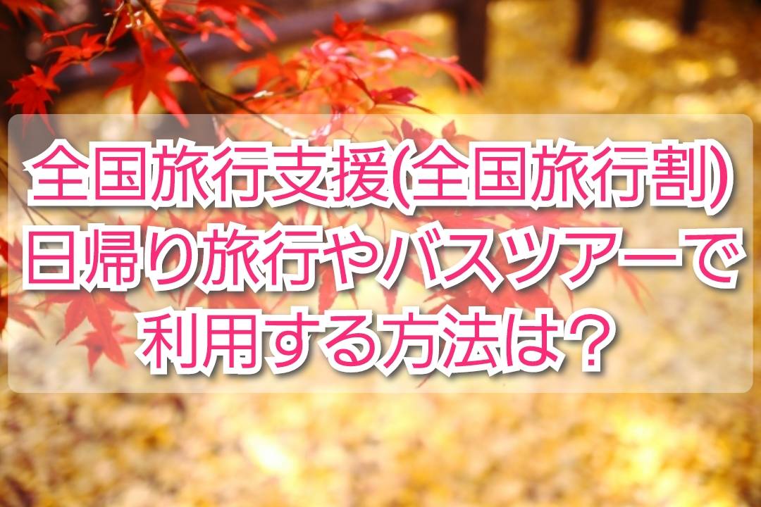 全国旅行支援 全国旅行割 日帰り旅行やバスツアーで利用する方法は Trendview
